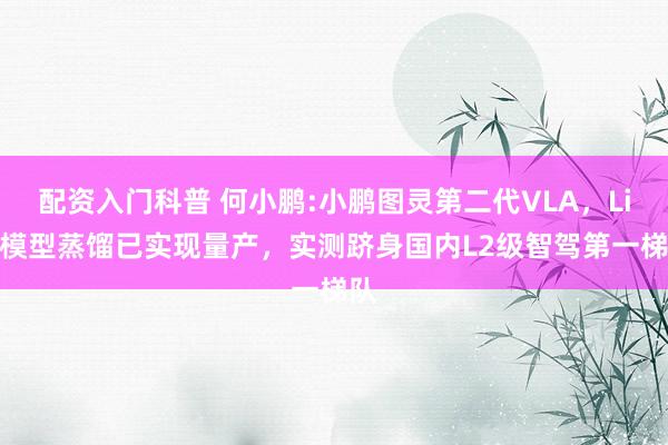 配资入门科普 何小鹏:小鹏图灵第二代VLA，Lite模型蒸馏已实现量产，实测跻身国内L2级智驾第一梯队